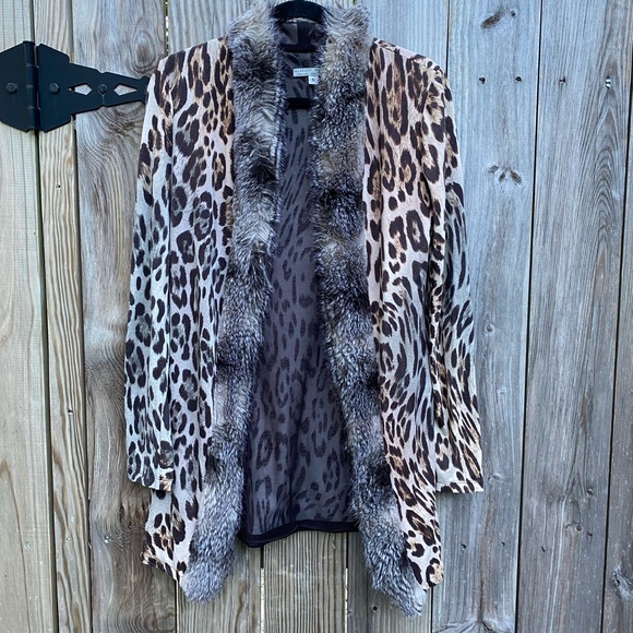 Alberto Makali Sweaters - Alberto Makali Leopard Animal Print Cardigan Sweater